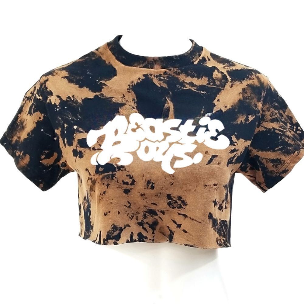 Beastie Boys Acid Washed Cropped Crop Top Band Tee Rock Tee Hip Hop Rap Tee 90s